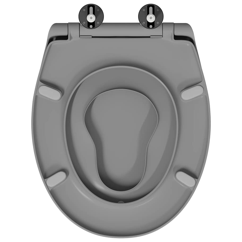 Gyorsan Levehető WC Ülőke Szürke 44.5 x 37.3 x 4.3 cm Duroplast