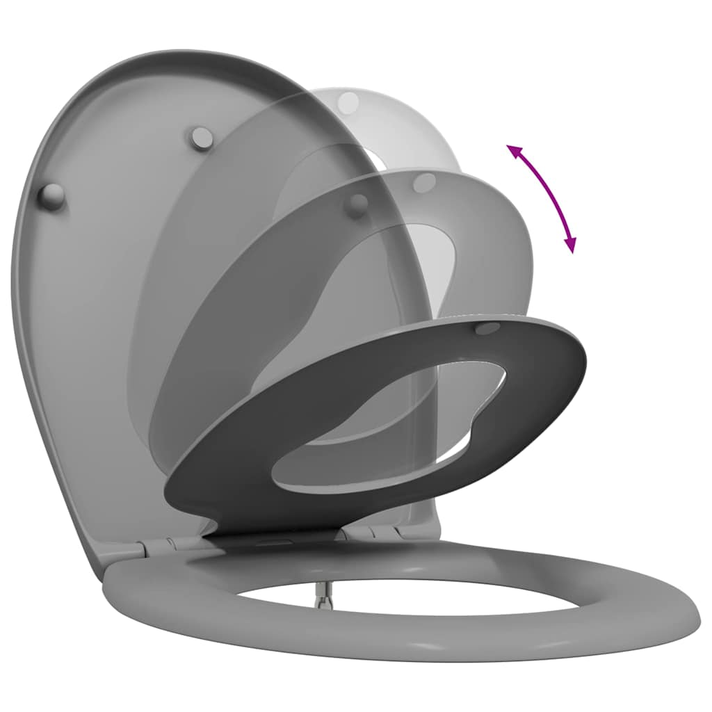 Gyorsan Levehető WC Ülőke Szürke 44.5 x 37.3 x 4.3 cm Duroplast