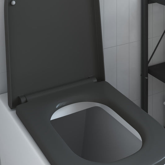 Gyorsan Levehető WC Ülőke Antracit 44.5 x 35 x 3.6 cm Duroplast