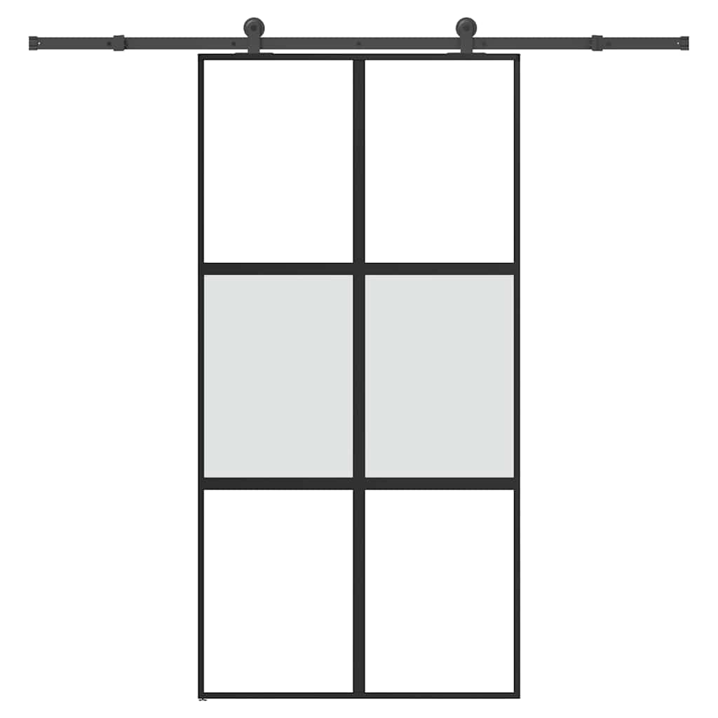 tolóajtó vasalatokkal 102,5x205 cm edzett üveg&Alumínium