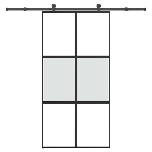 tolóajtó vasalatokkal 102,5x205 cm edzett üveg&Alumínium