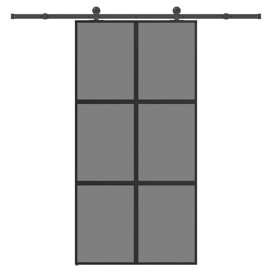 tolóajtó vasalatokkal 102,5x205 cm edzett üveg&Alumínium