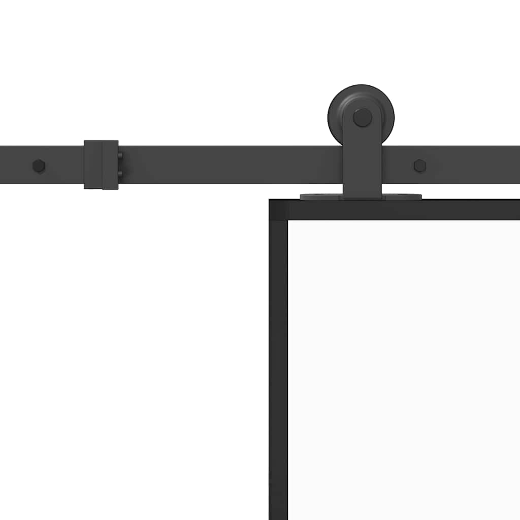 tolóajtó vasalatokkal 102,5x205 cm edzett üveg&Alumínium