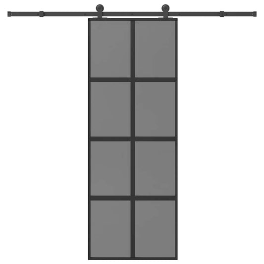 tolóajtó vasalatokkal 76x205 cm edzett üveg&Alumínium