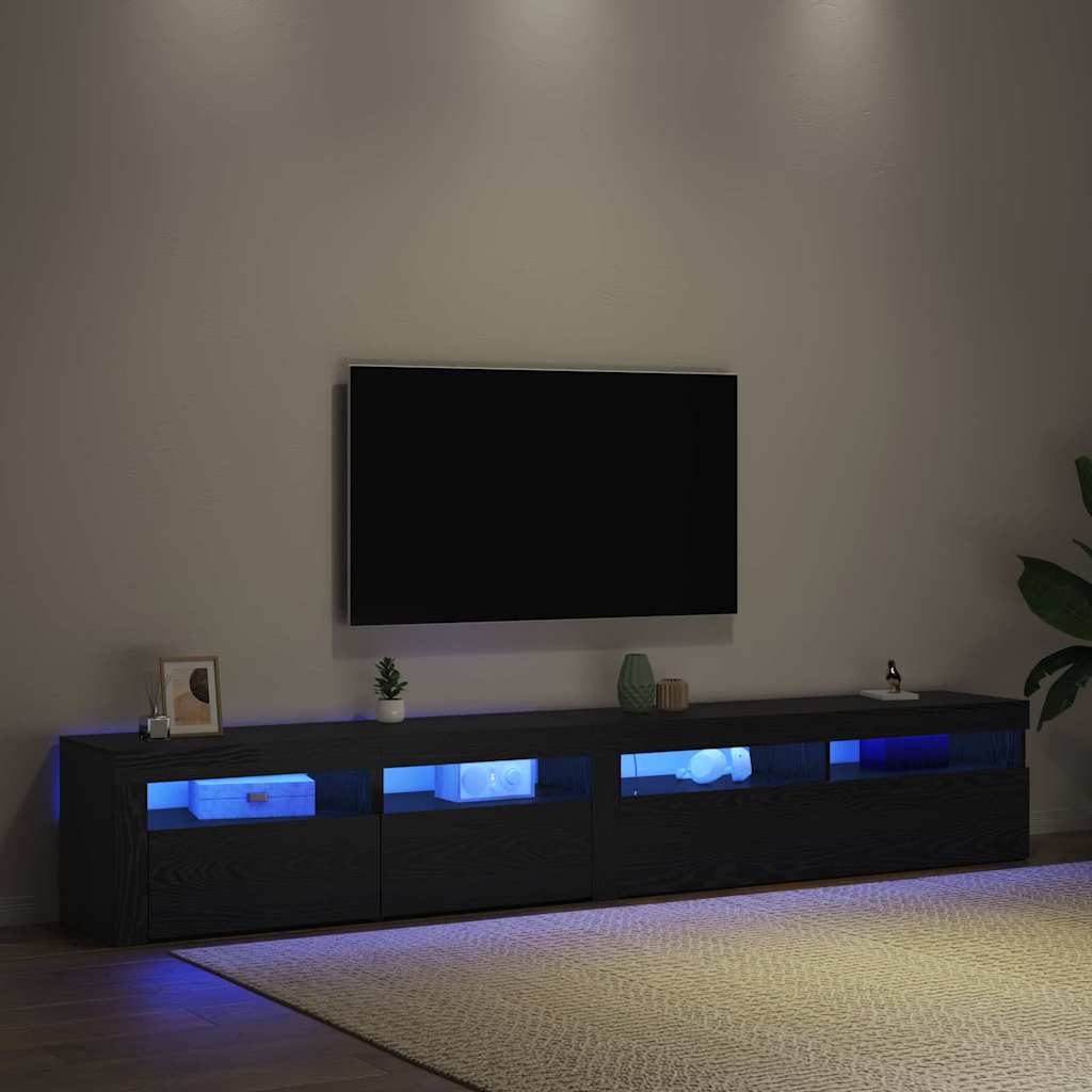 TV Szekrények 2 pcs Musta tammi 240 x 35 x 40 cm Faanyag