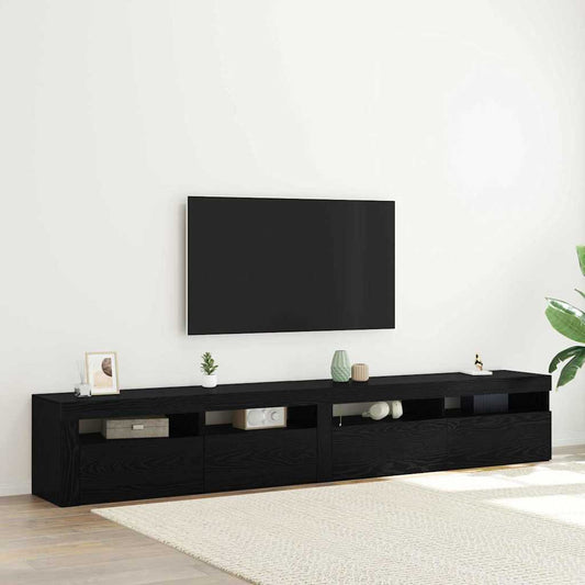 TV Szekrények 2 pcs Musta tammi 240 x 35 x 40 cm Faanyag
