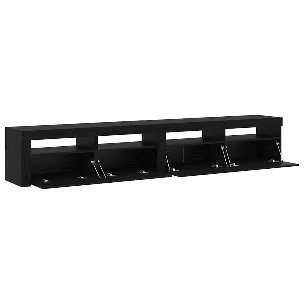 TV Szekrények 2 pcs Musta tammi 240 x 35 x 40 cm Faanyag
