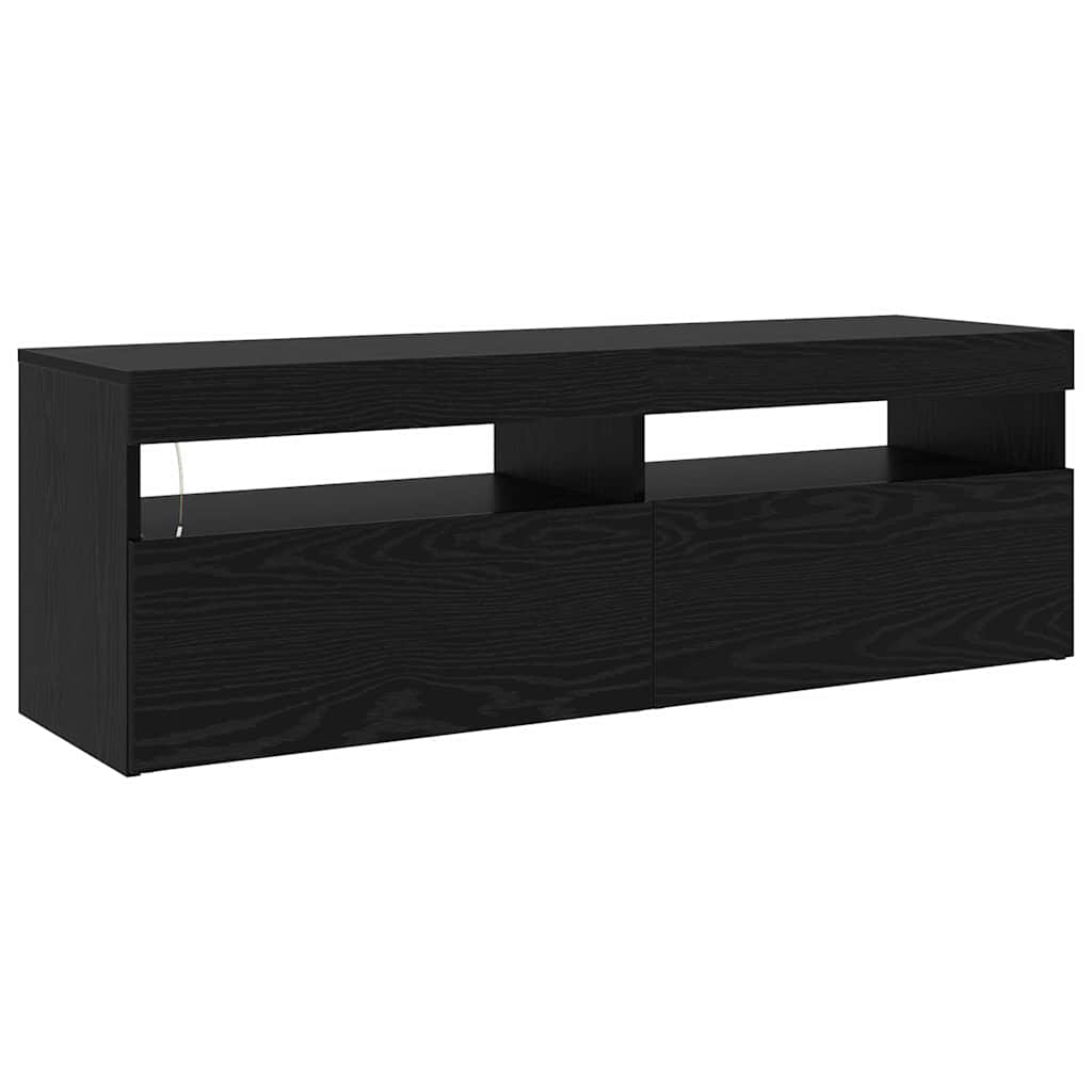 TV Szekrények 2 pcs Musta tammi 240 x 35 x 40 cm Faanyag