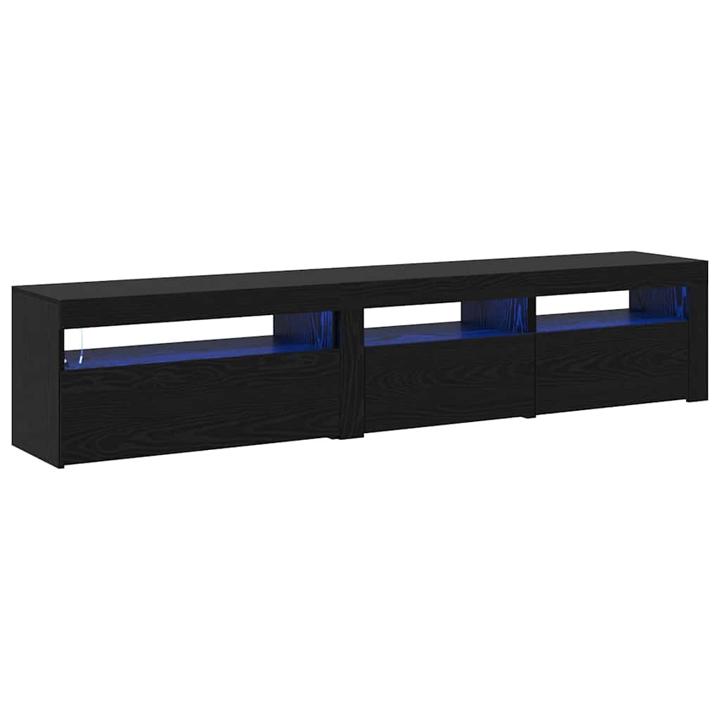 TV Szekrények 2 pcs Musta tammi 195 x 35 x 40 cm Faanyag