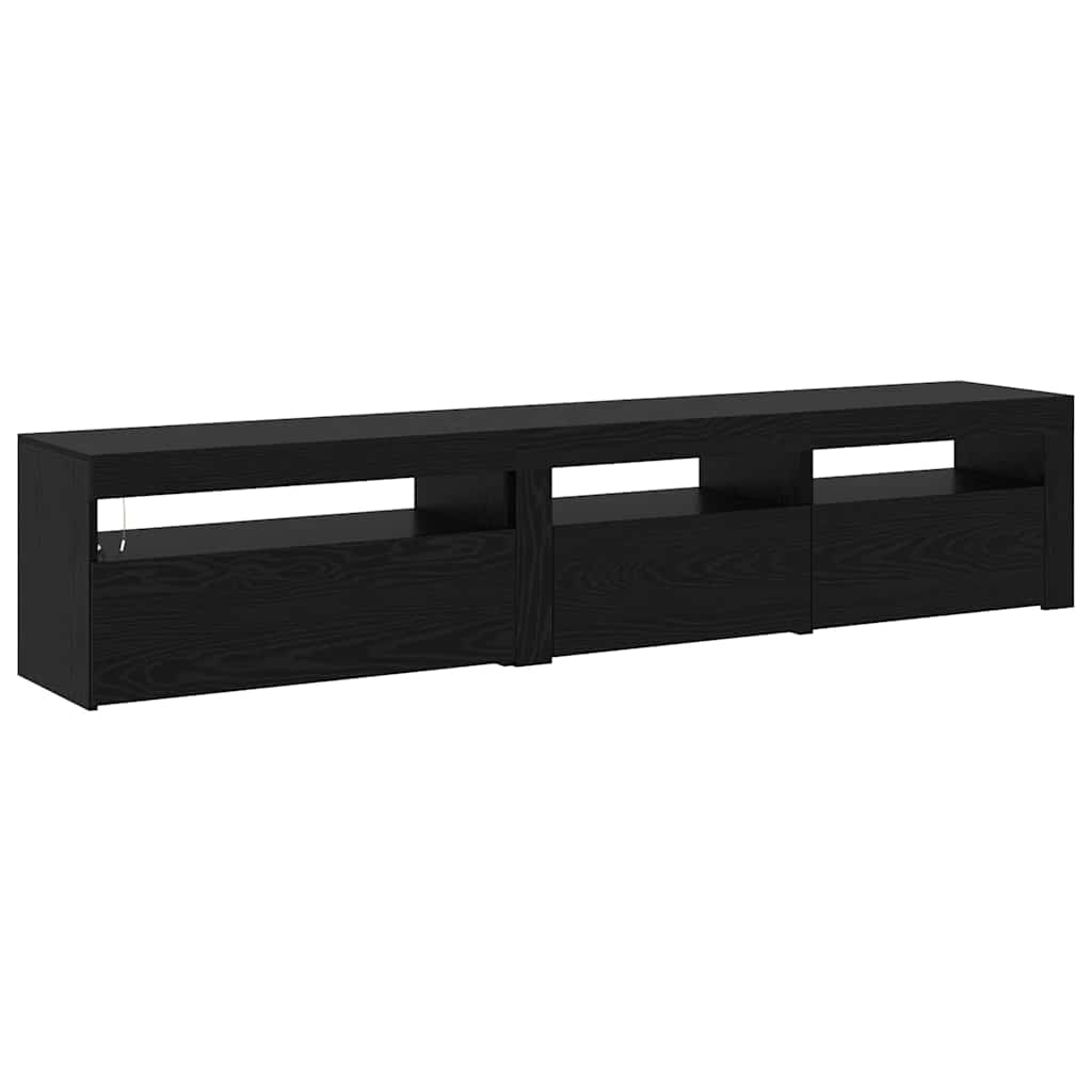 TV Szekrények 2 pcs Musta tammi 195 x 35 x 40 cm Faanyag