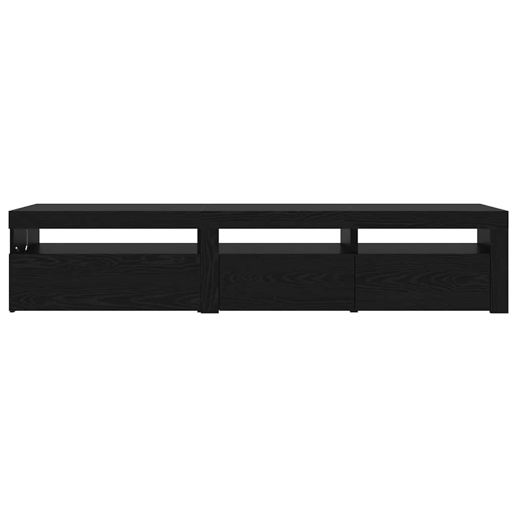 TV Szekrények 2 pcs Musta tammi 195 x 35 x 40 cm Faanyag
