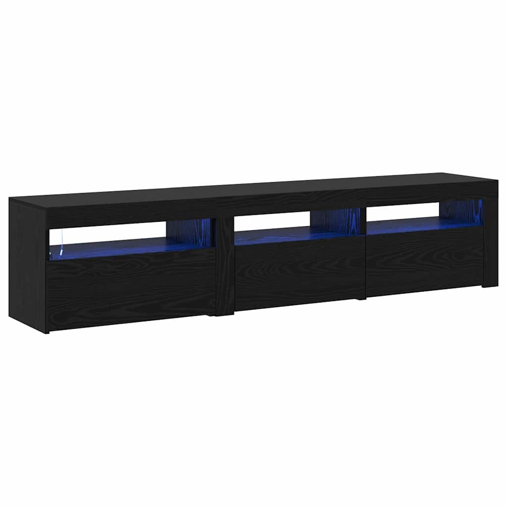 TV Szekrények 2 pcs Musta tammi 180 x 35 x 40 cm Faanyag