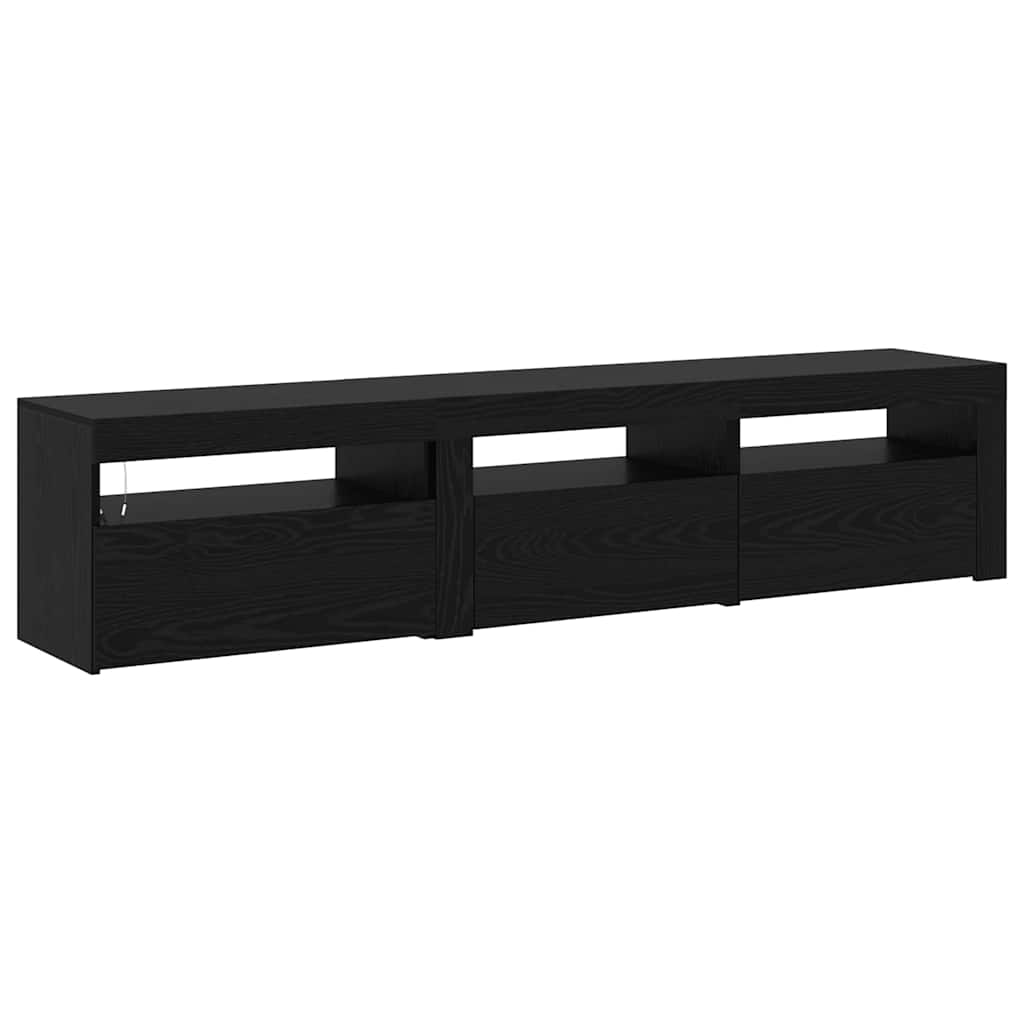 TV Szekrények 2 pcs Musta tammi 180 x 35 x 40 cm Faanyag