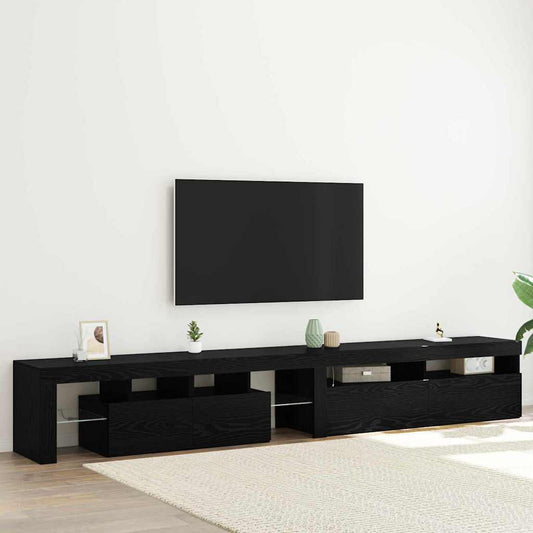 TV szekrények 2 pcs Musta tammi 260 x 36.5 x 40 cm Faanyag