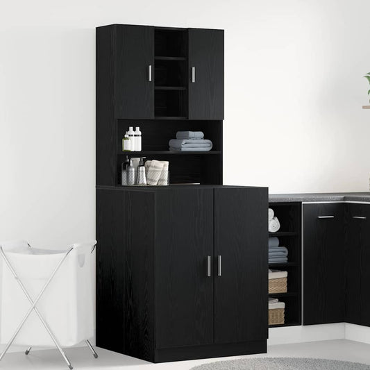 Mosógépszekrény 2 pcs Musta tammi 70.5 x 71.5 x 181.5 cm