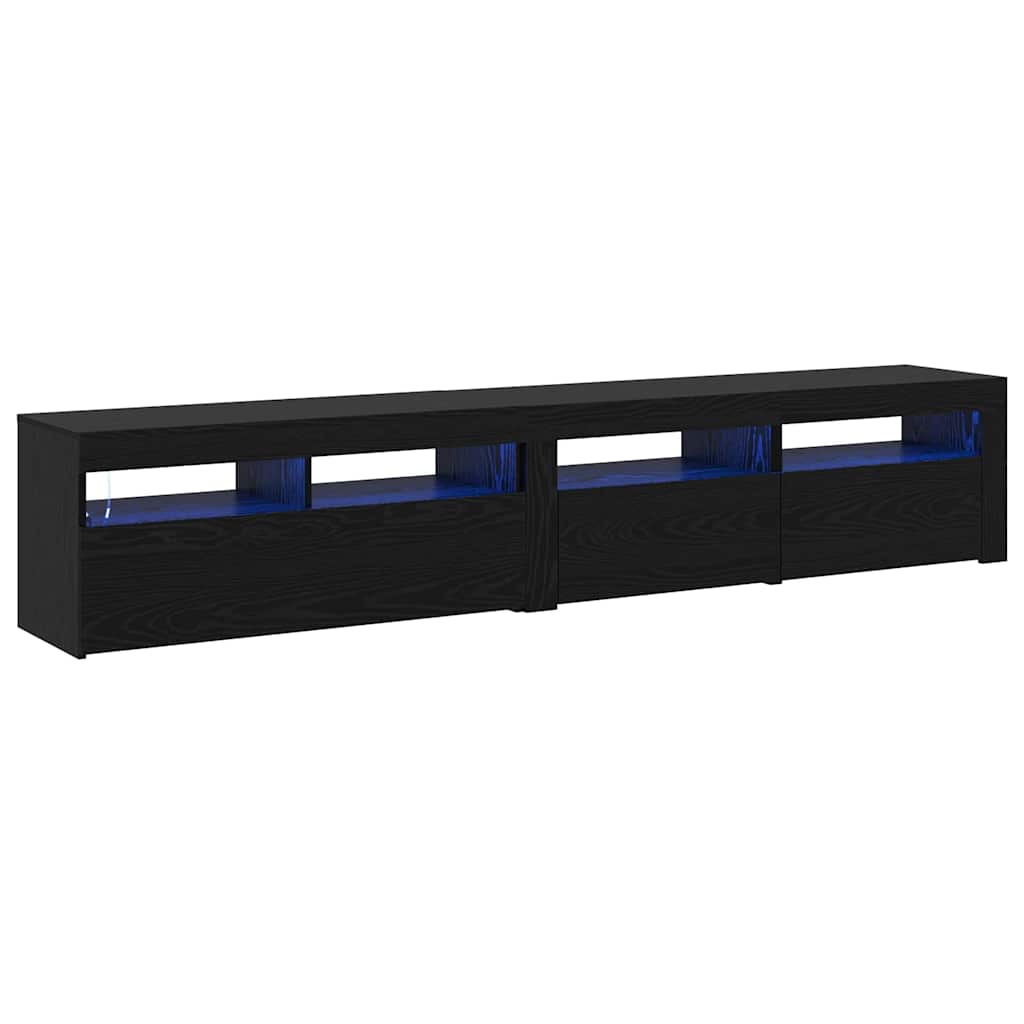 TV Szekrények 2 pcs Musta tammi 210 x 35 x 40 cm Faanyag