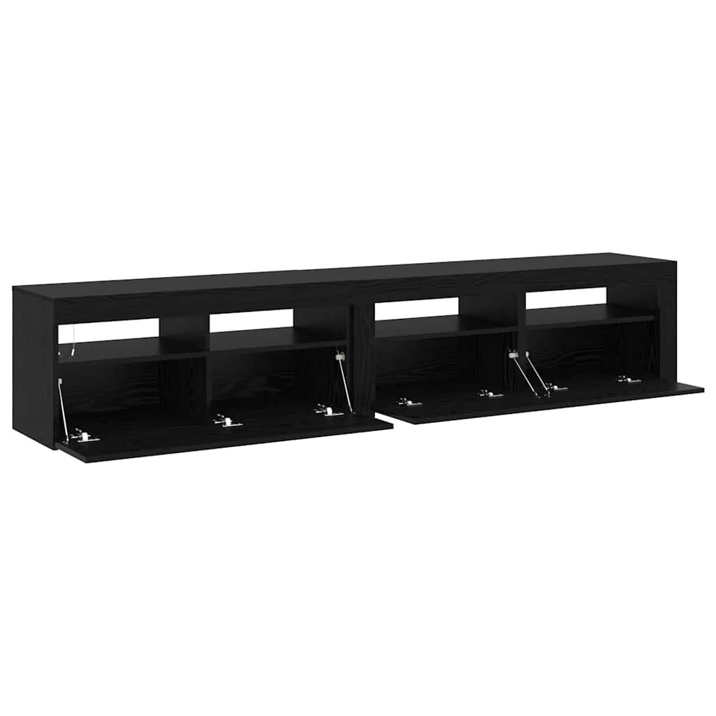 TV Szekrények 2 pcs Musta tammi 210 x 35 x 40 cm Faanyag