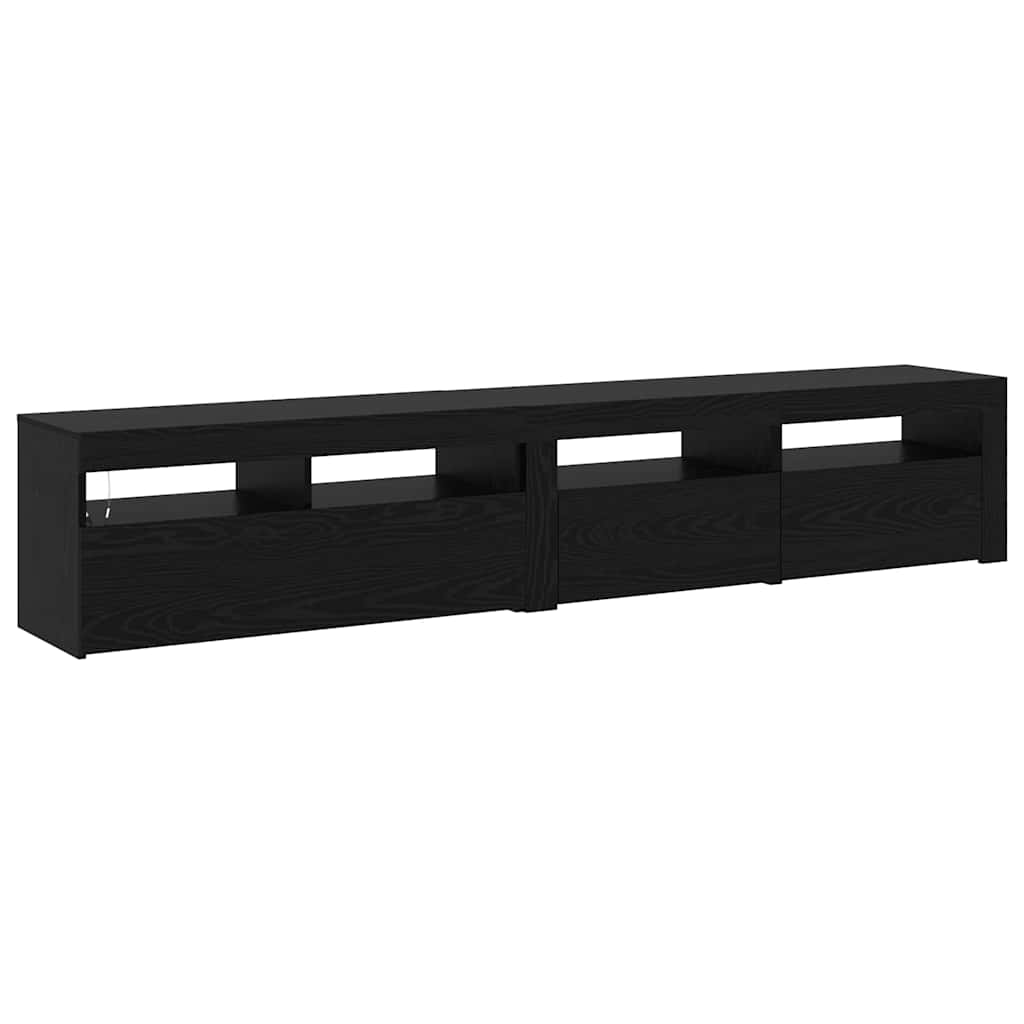 TV Szekrények 2 pcs Musta tammi 210 x 35 x 40 cm Faanyag