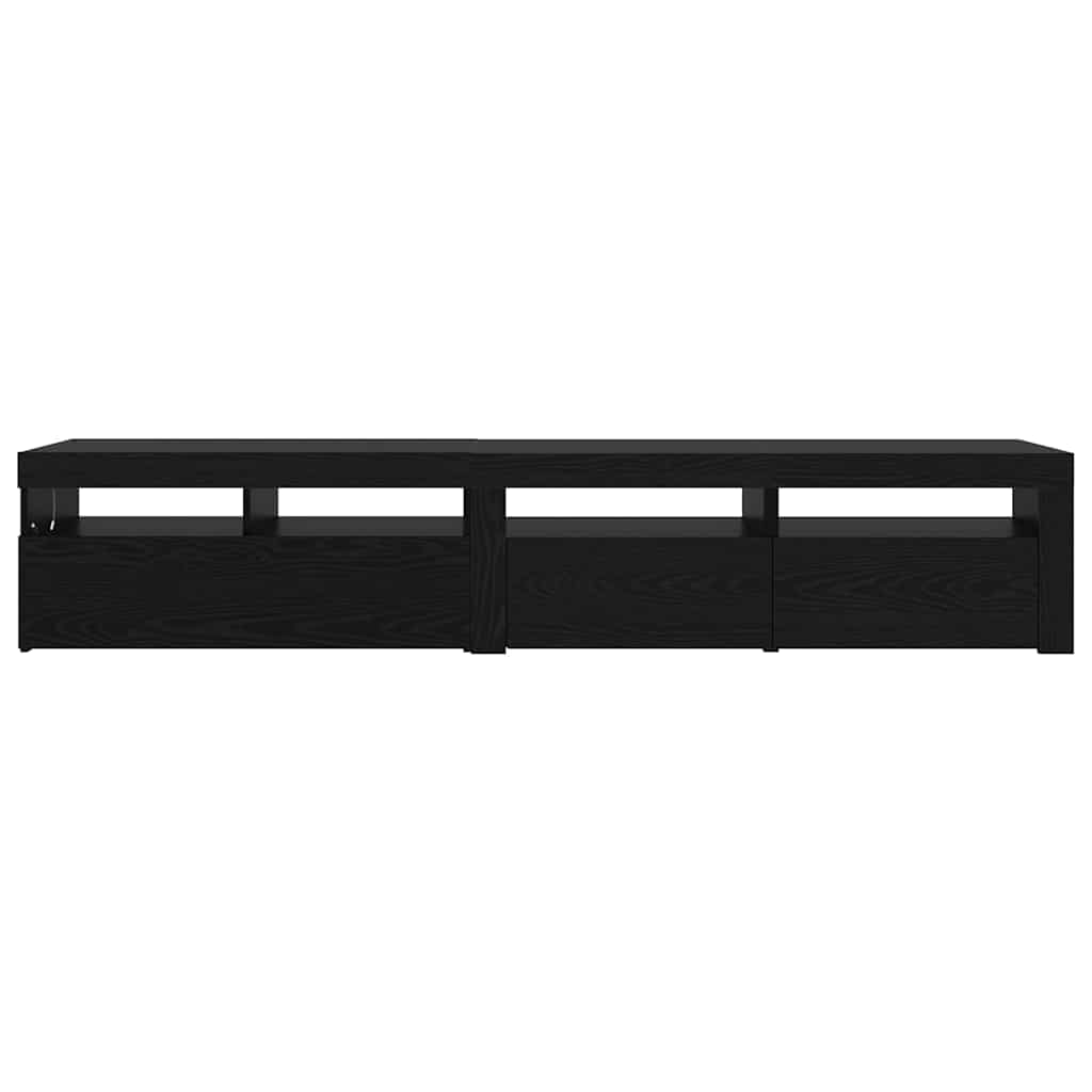 TV Szekrények 2 pcs Musta tammi 210 x 35 x 40 cm Faanyag