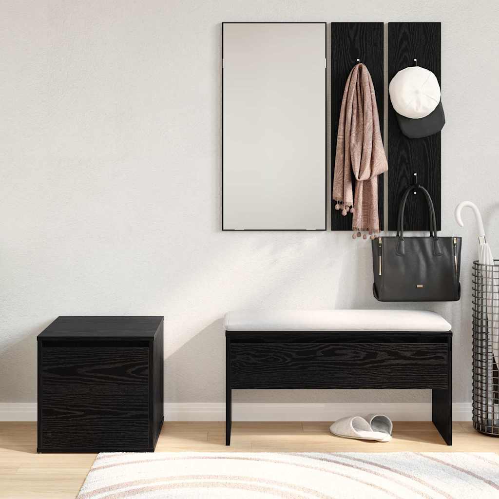 Előszoba bútorkészlet 3 pcs Musta tammi 80 x 31 x 40 cm Faanyag