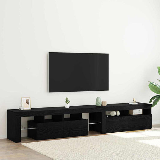 TV szekrények 2 pcs Musta tammi 290 x 36.5 x 40 cm Faanyag