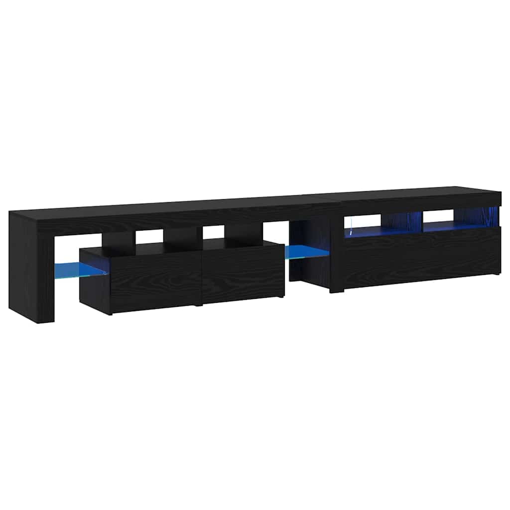 TV szekrények 2 pcs Musta tammi 290 x 36.5 x 40 cm Faanyag