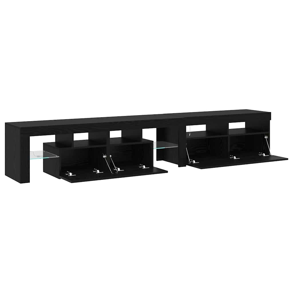 TV szekrények 2 pcs Musta tammi 290 x 36.5 x 40 cm Faanyag