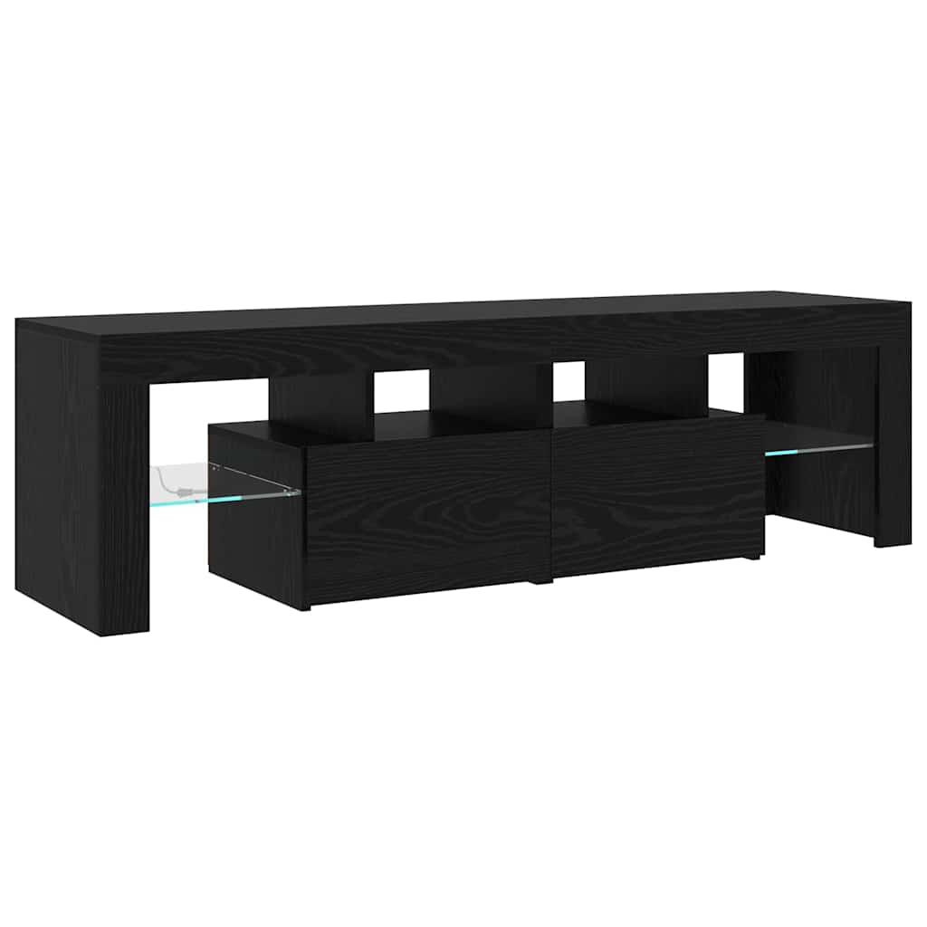 TV szekrények 2 pcs Musta tammi 290 x 36.5 x 40 cm Faanyag