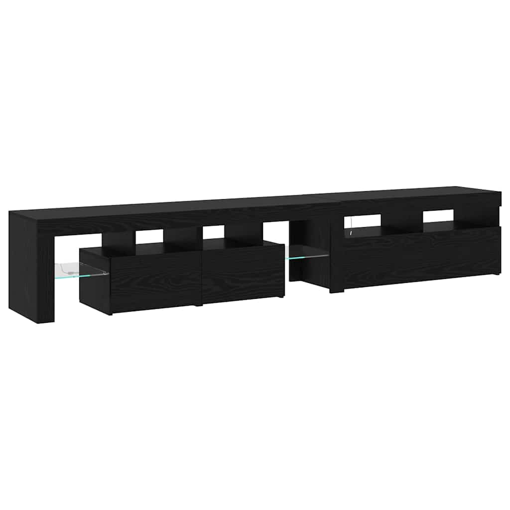 TV szekrények 2 pcs Musta tammi 290 x 36.5 x 40 cm Faanyag