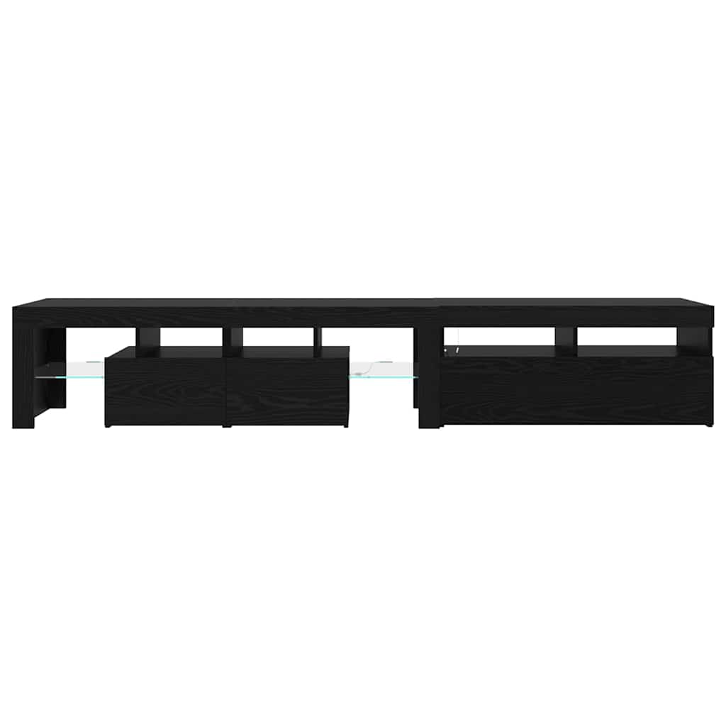 TV szekrények 2 pcs Musta tammi 290 x 36.5 x 40 cm Faanyag
