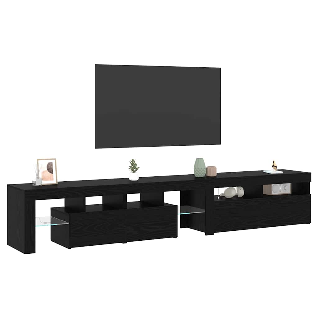 TV szekrények 2 pcs Musta tammi 290 x 36.5 x 40 cm Faanyag