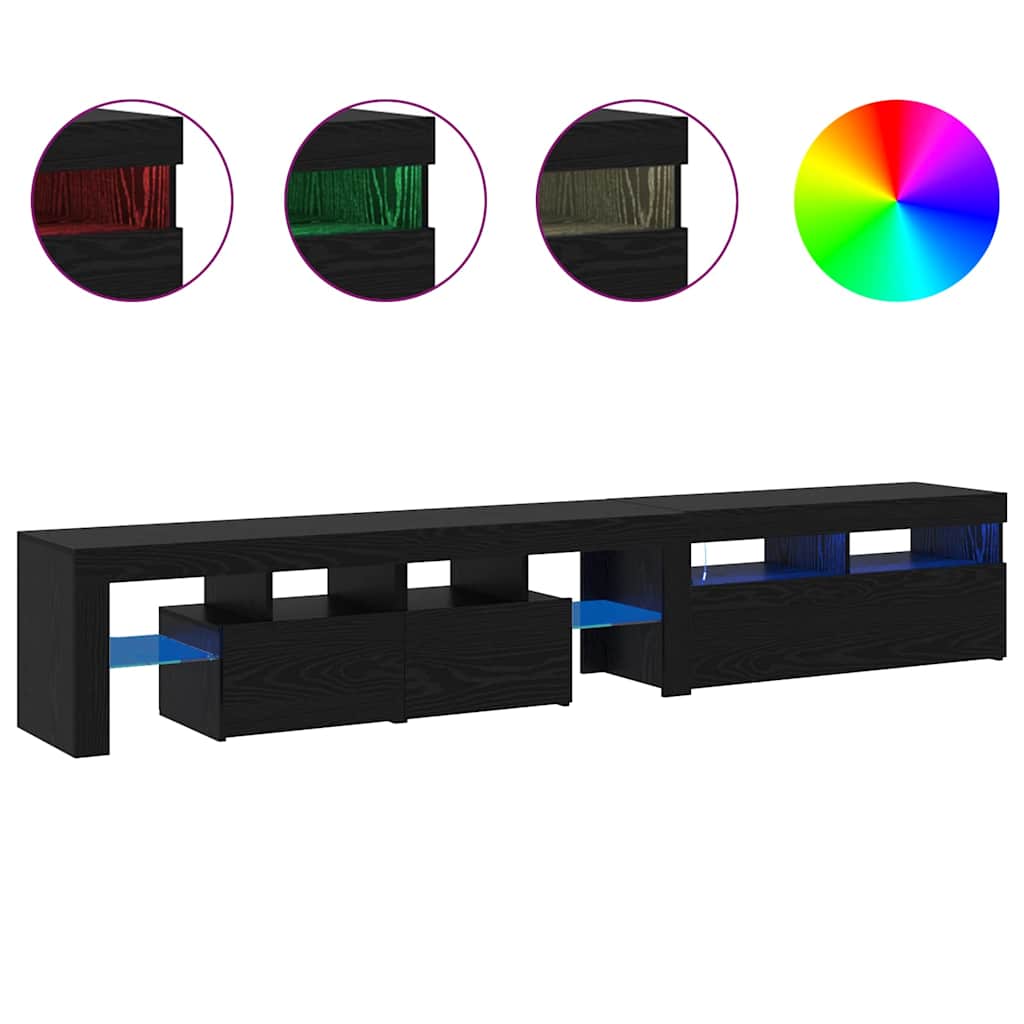 TV szekrények 2 pcs Musta tammi 290 x 36.5 x 40 cm Faanyag