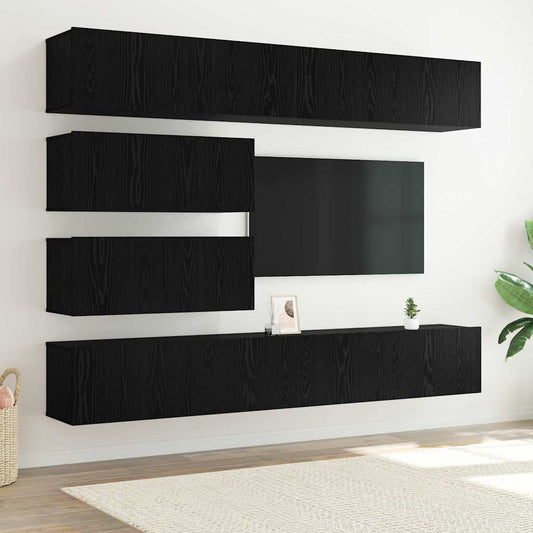 TV szekrény garnitúra 6 pcs Musta tammi 100 x 30 x 30 cm