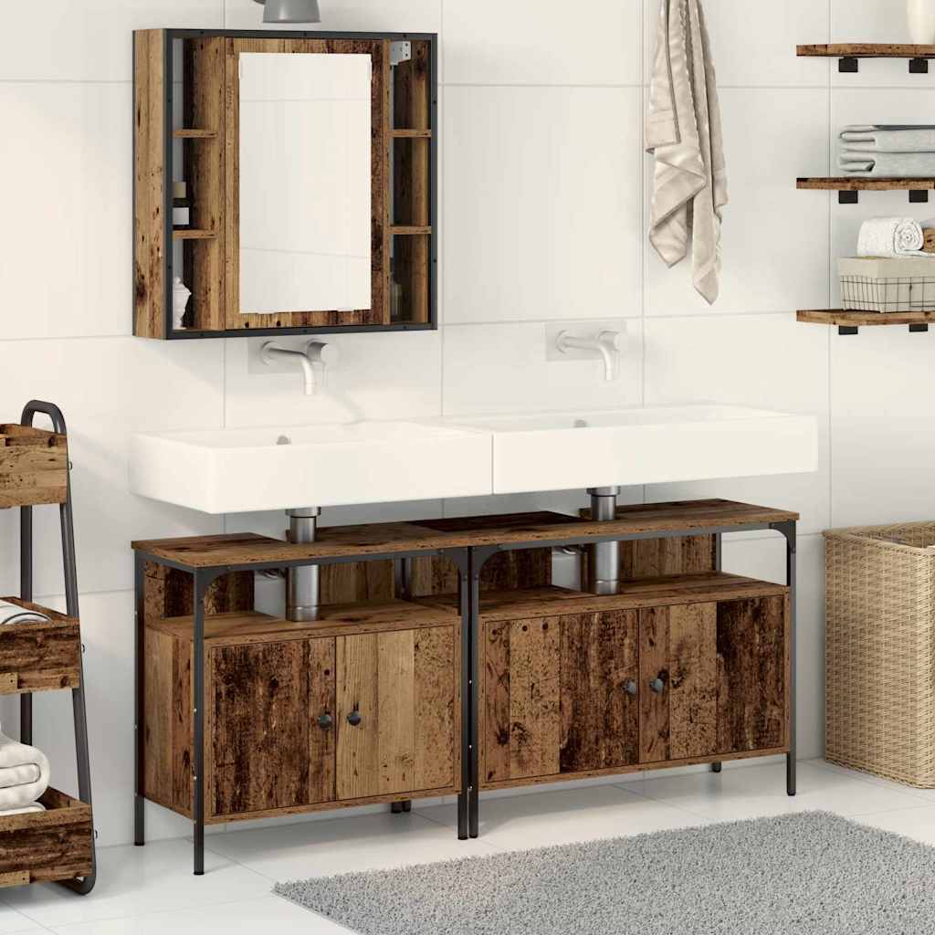 Fürdőszobai Mosdószekrények 3 pcs Barna 80 x 30 x 60 cm Faanyag
