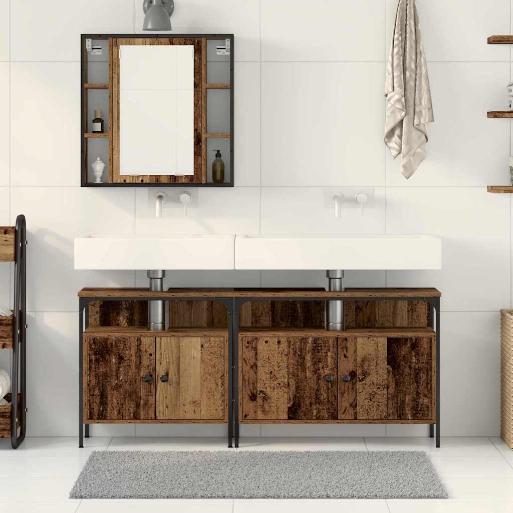 Fürdőszobai Mosdószekrények 3 pcs Barna 80 x 30 x 60 cm Faanyag