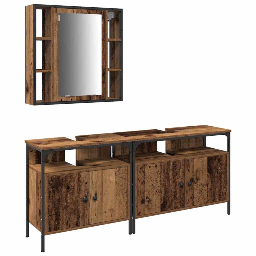 Fürdőszobai Mosdószekrények 3 pcs Barna 80 x 30 x 60 cm Faanyag