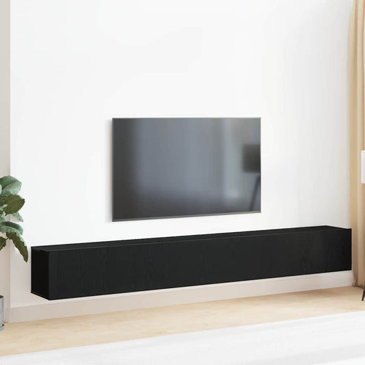 TV szekrény garnitúra 3 pcs Musta tammi 80 x 30 x 30 cm Faanyag