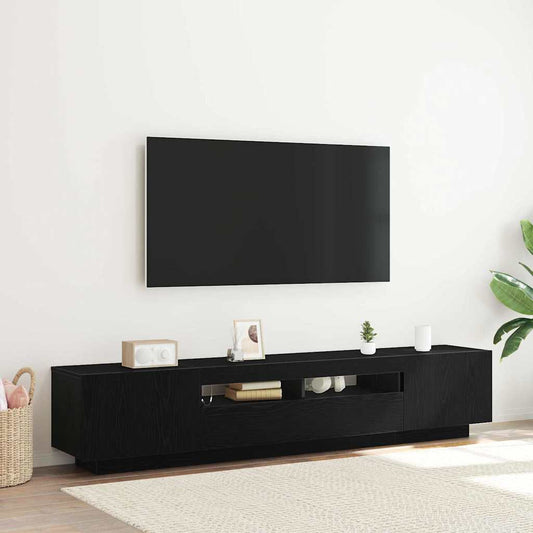 TV szekrény 2 pcs Fekete 200 x 35 x 40 cm Faanyag