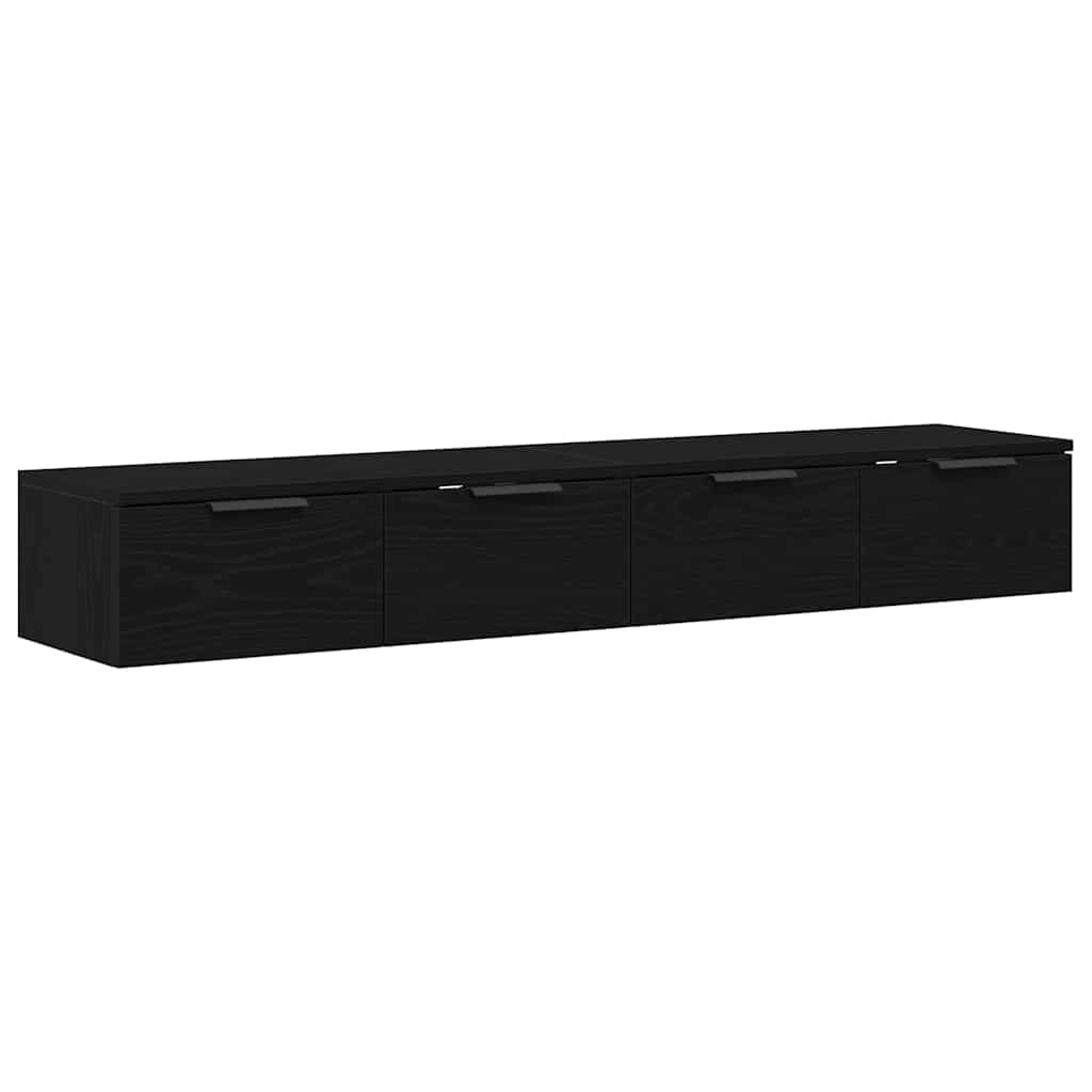 Fali Szekrény fiókkal 2 pcs Musta tammi 68 x 30 x 20 cm Faanyag