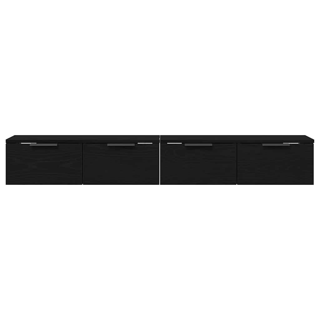 Fali Szekrény fiókkal 2 pcs Musta tammi 68 x 30 x 20 cm Faanyag
