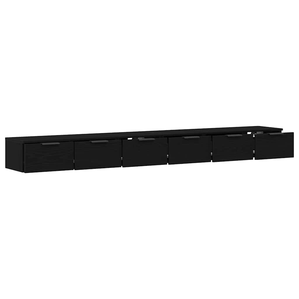 Fali Szekrény 2 pcs Musta tammi 102 x 30 x 20 cm Faanyag