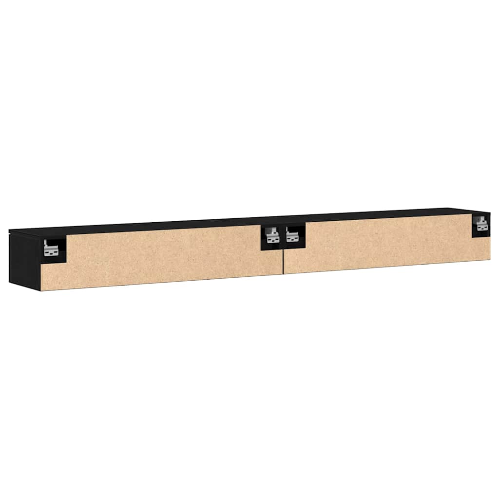 Fali Szekrény 2 pcs Musta tammi 102 x 30 x 20 cm Faanyag