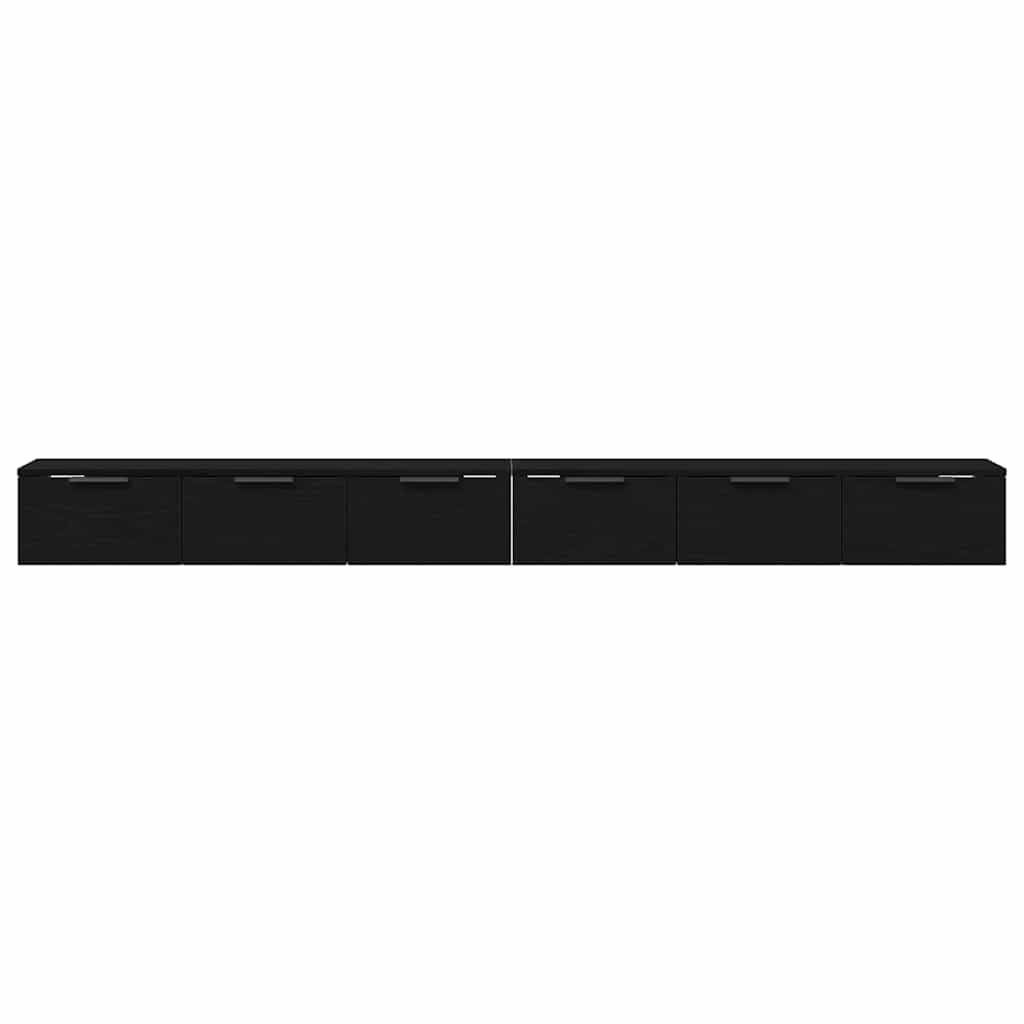 Fali Szekrény 2 pcs Musta tammi 102 x 30 x 20 cm Faanyag