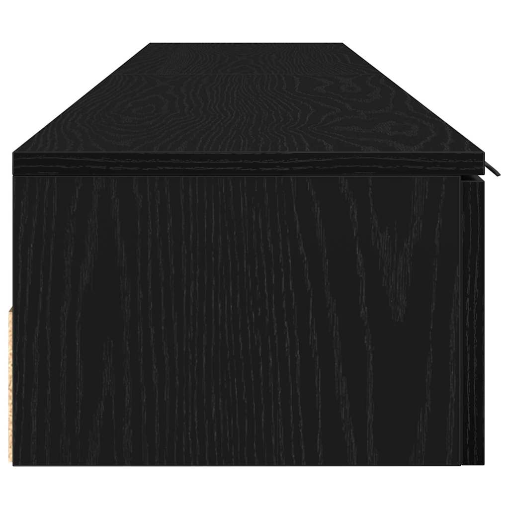 Fali Szekrény 2 pcs Musta tammi 102 x 30 x 20 cm Faanyag