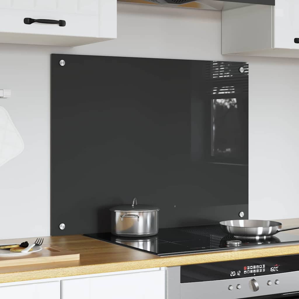 Konyhai Hátfal Sötétszürke - 80x60x0.6 cm Edzett Üveg