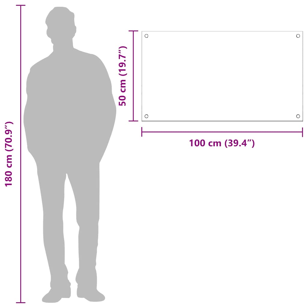 Konyhai Háttérsugárzó Sötétszürke 100x50x0,6 cm Edzett Üveg