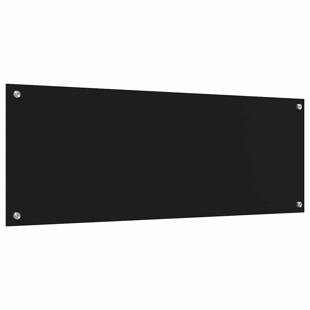 Konyhai Fali Csempe Fekete 110x40x0,6 cm Edzett Üveg