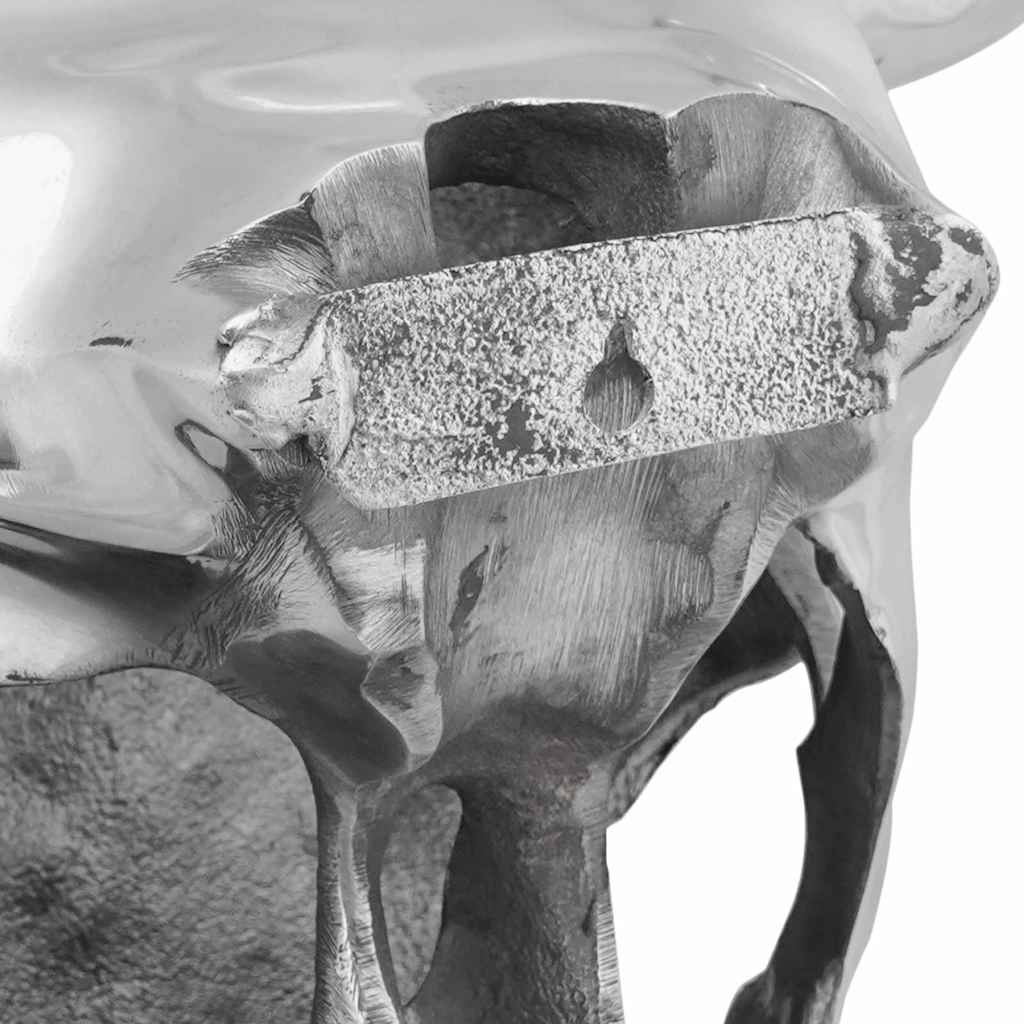 Bika koponya Ezüst 34 x 13 x 53 cm Alumínium