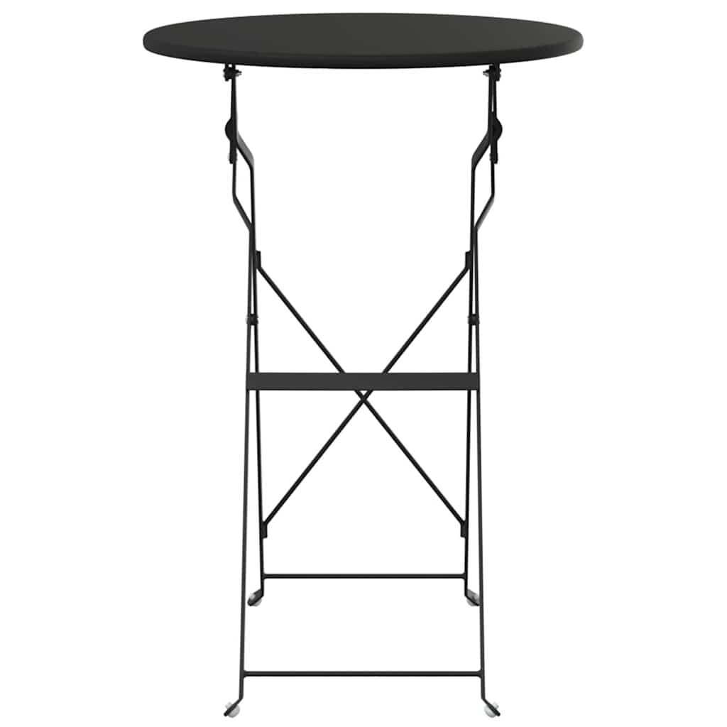 Bisztróasztal Antracit Ø50x71 cm Porfestett acél