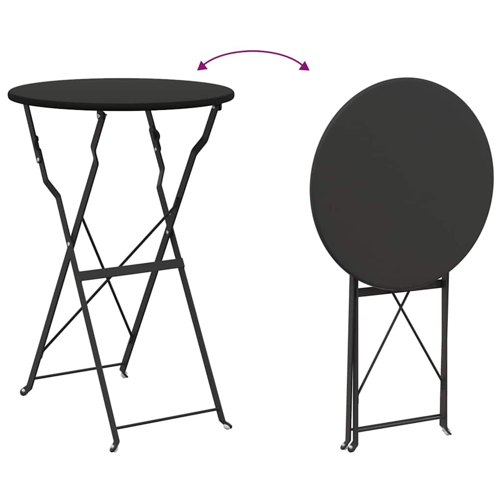 Bisztróasztal Antracit Ø50x71 cm Porfestett acél